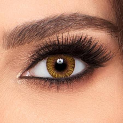 Woman using Pure Hazel  Cosmetic Color Contact Lens