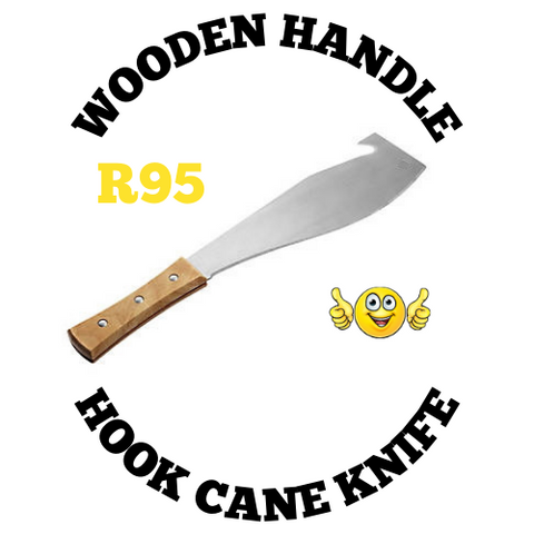 Cane Knife With Hook Type Blade (Bush Knife) Wooden Handle
